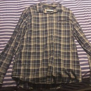 Blue/Gray Plaid Armani Exchange Flannel